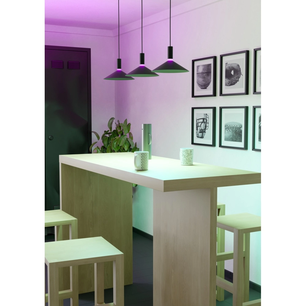 Suspension Conomavilla-Z Noir intelligent 3 lumières Eglo 9008606360604