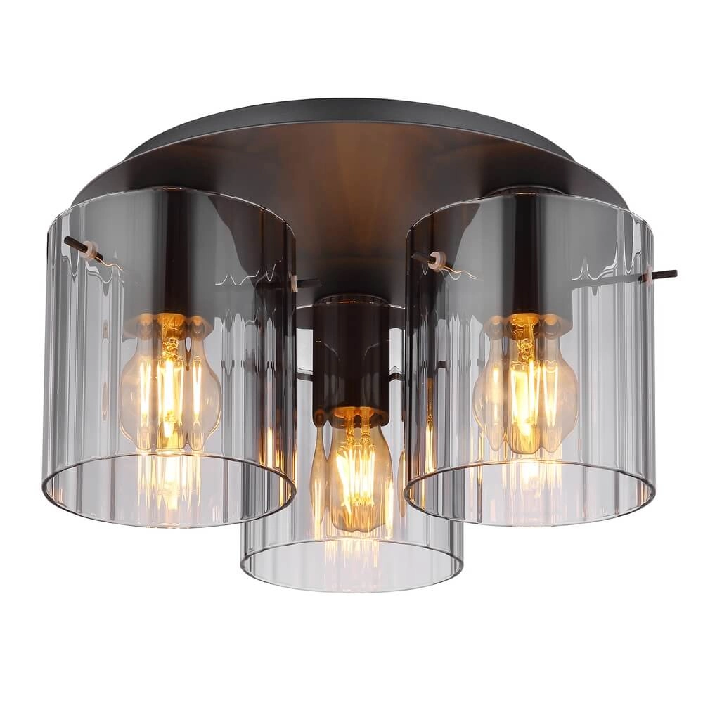 Plafonnier Tulivar Design Verre fumé 3 lumières Plafonnier Tulivar Design Verre fumé 3 lumières