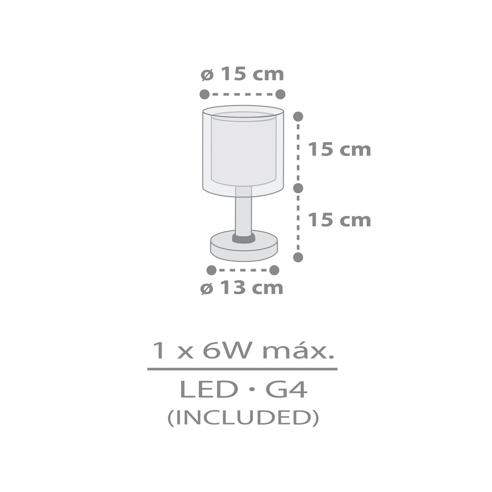 Lampe de table pour enfants Kawaii Friends Gris lueur dans le noir Dalber 8420406417615