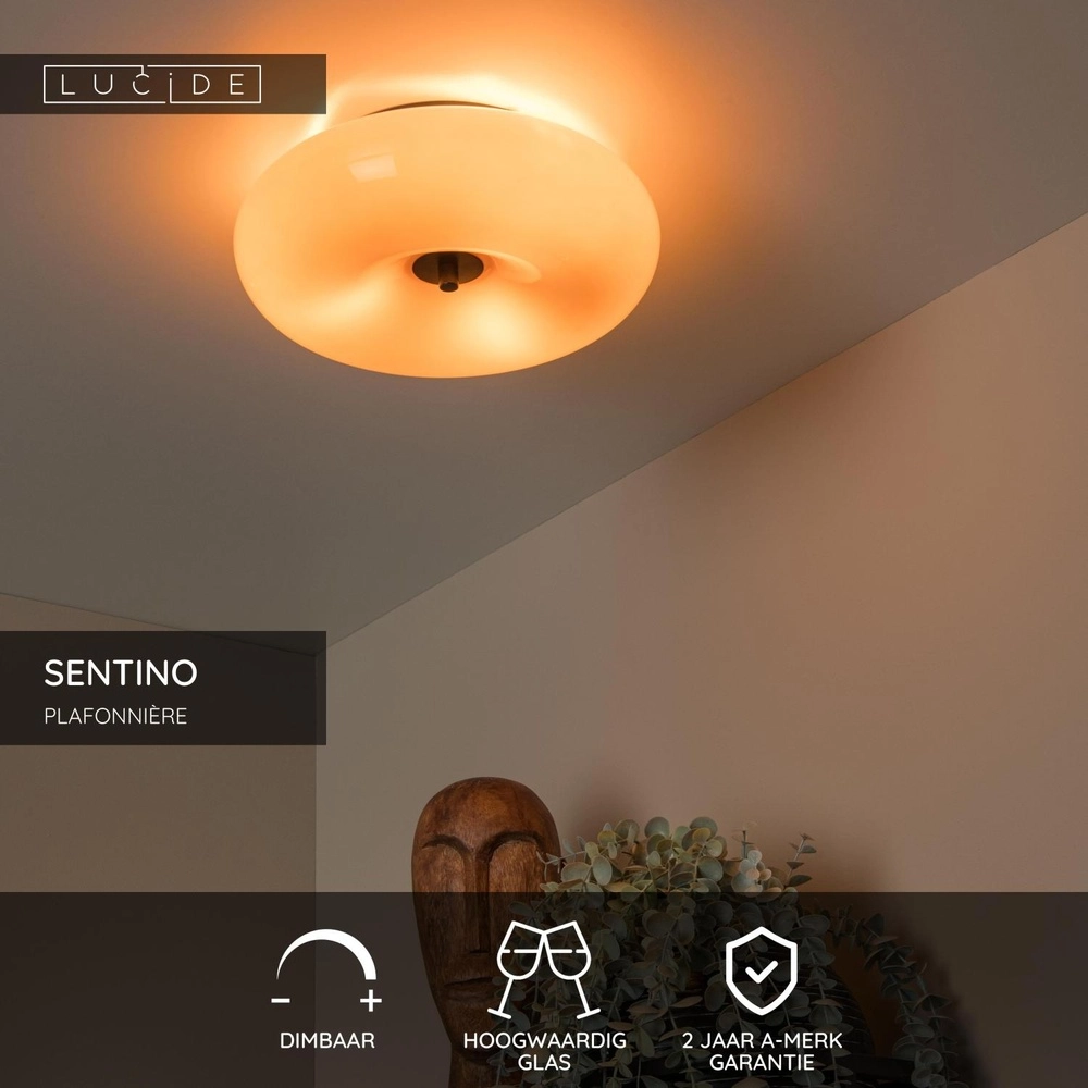 Lampe de plafond Sentino Ø 30cm orange Lucide 5411212106346
