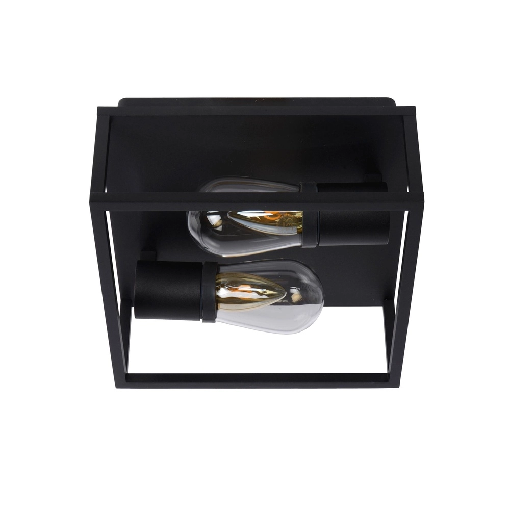 Lampe murale noire Carlyn Salle de bain à 2 lumières IP54