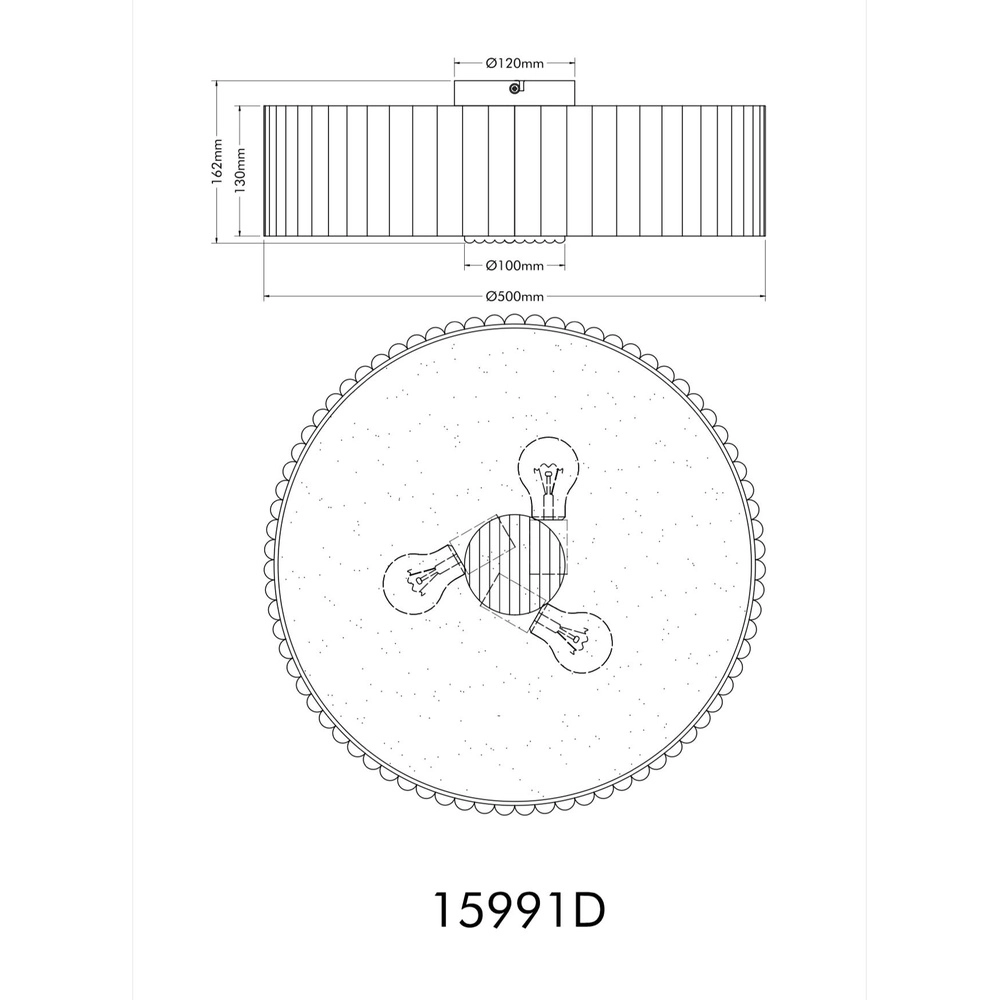 Éclairage de plafond unique Jannie Ø 50cm Globo 9007371580910