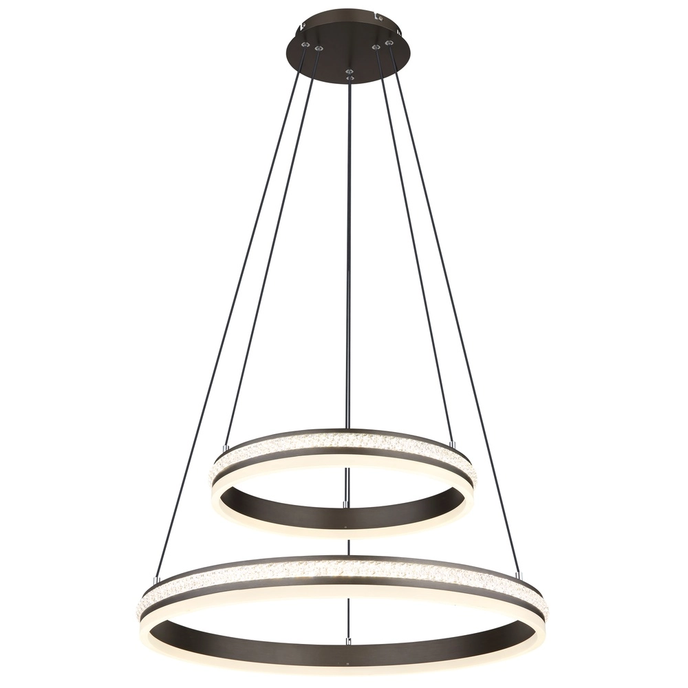 Lampe pendante de conception Grouni 2 anneaux en titane brossés Globo 9007371454990