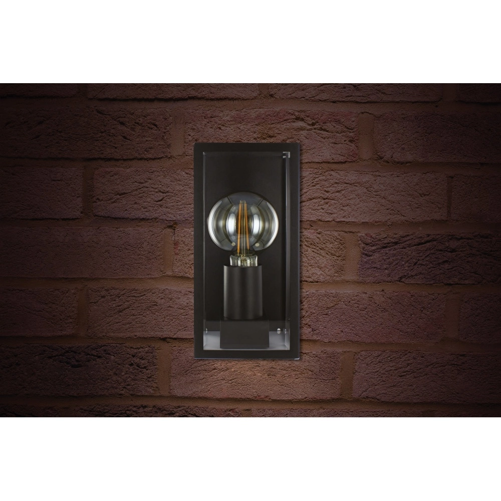 Lampe extérieure noire Prato E27 - verre Lyora 5055788268765