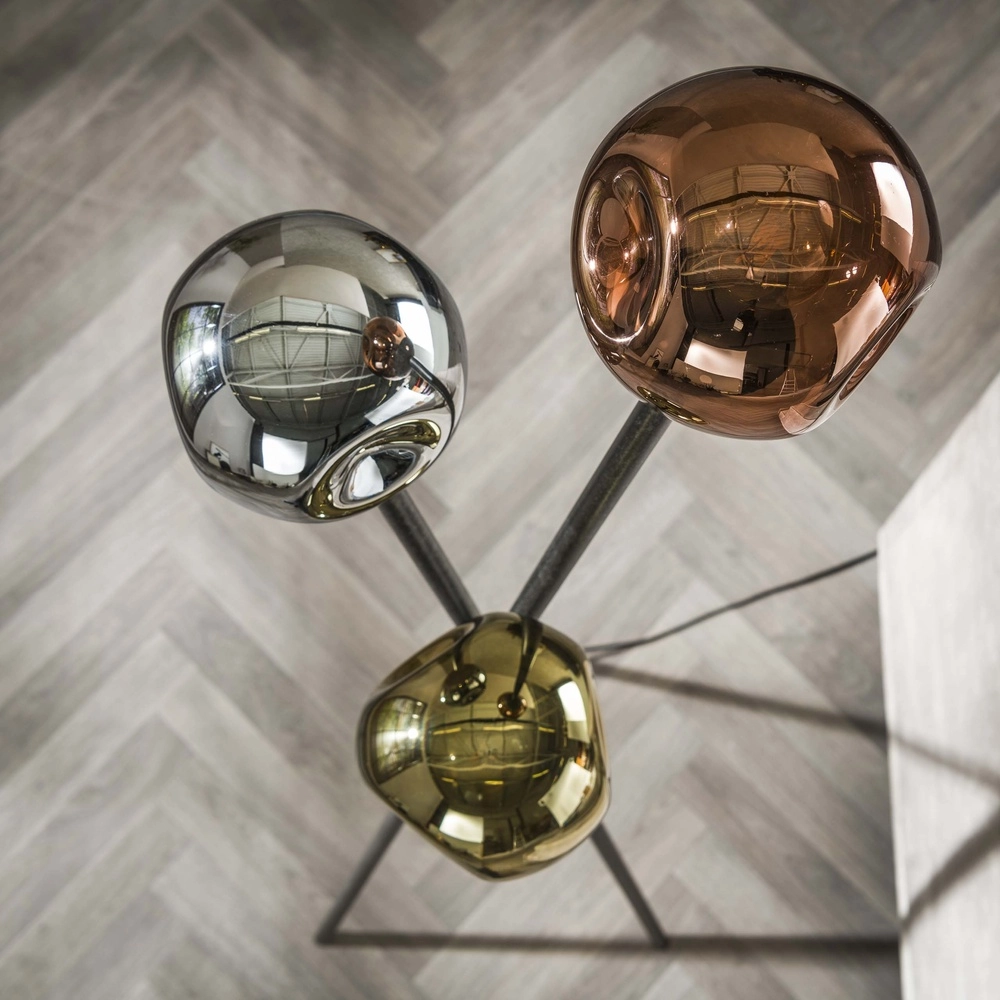 Lampe sur pied trépied Molecule avec des boules de verre Lyora 8716803512092