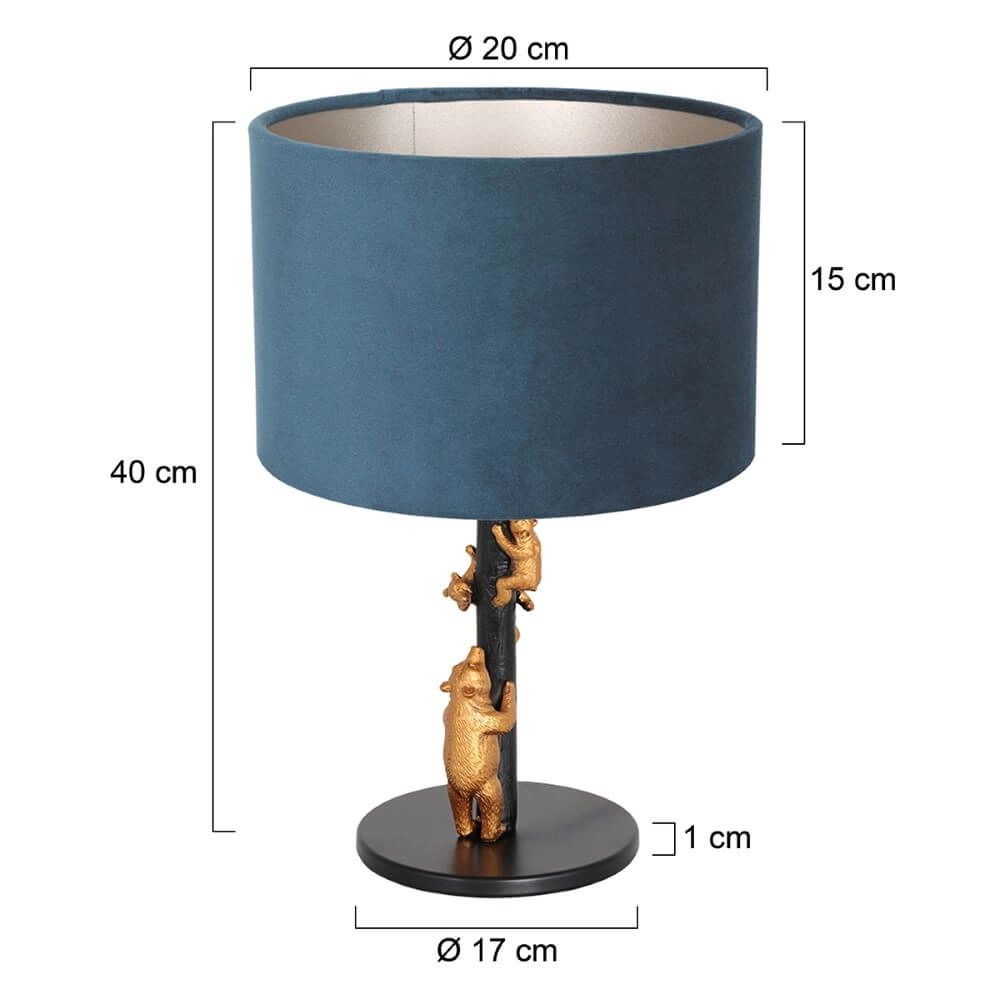 Lampe de table design Animaux avec du velours bleu Steinhauer 8712746151923