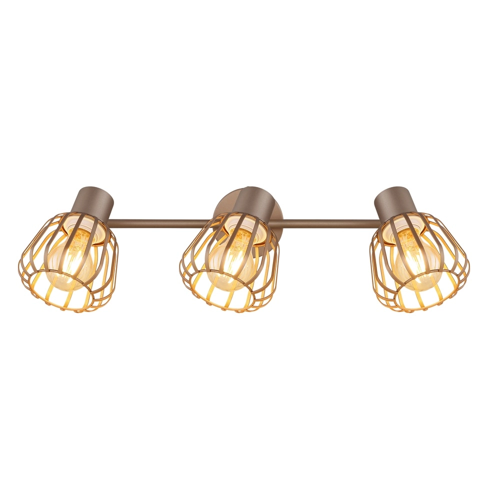 Lampe de plafond Olin 3 café brun clair Globo 9007371589579