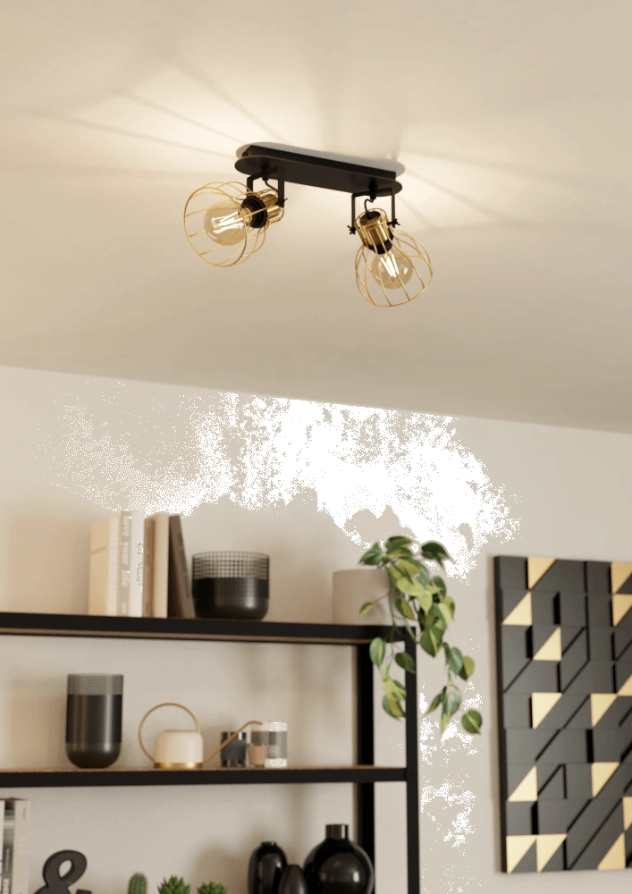 Plafonnier doré Sambatello 2x E27 Eglo 9008606243648