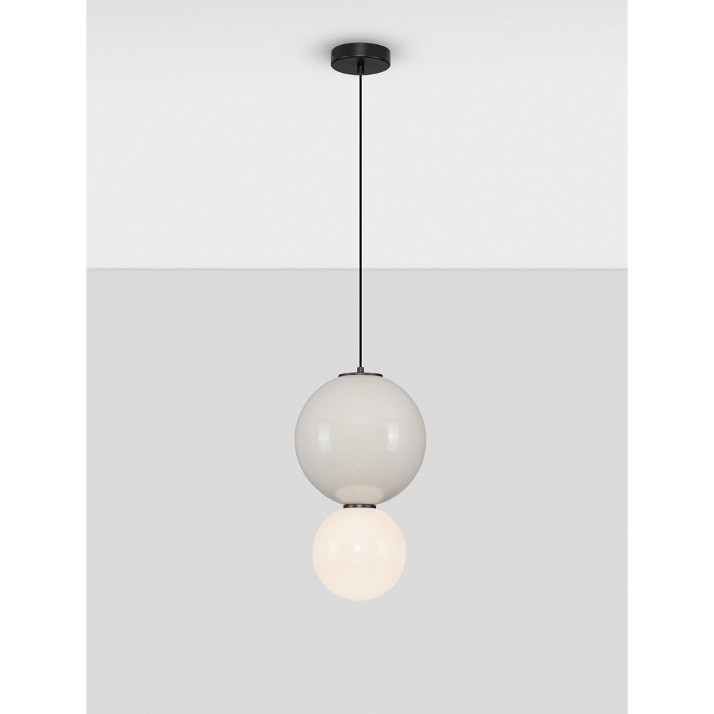 Suspension Noesis Ø 25cm gris clair avec blanc Lyora 5212017483614