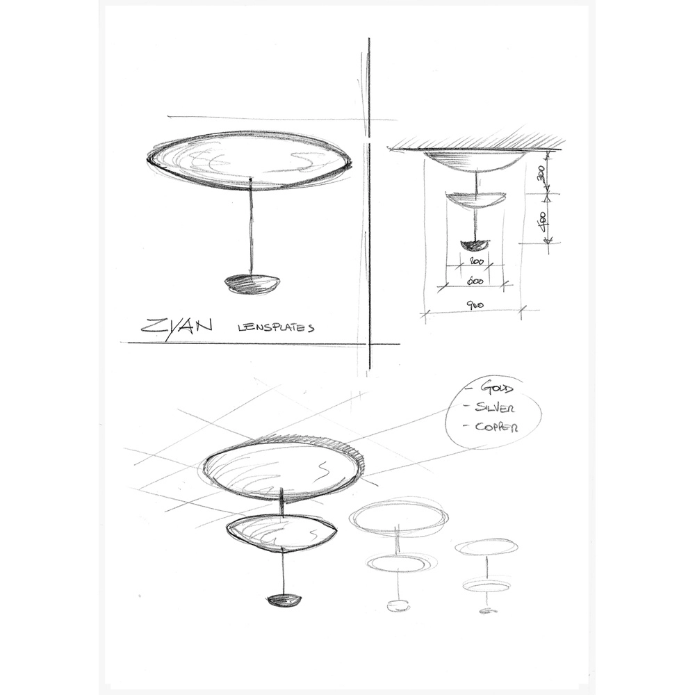 Plafonnier Zyan noir avec or Ø 60cm Masterlight 8718121219097