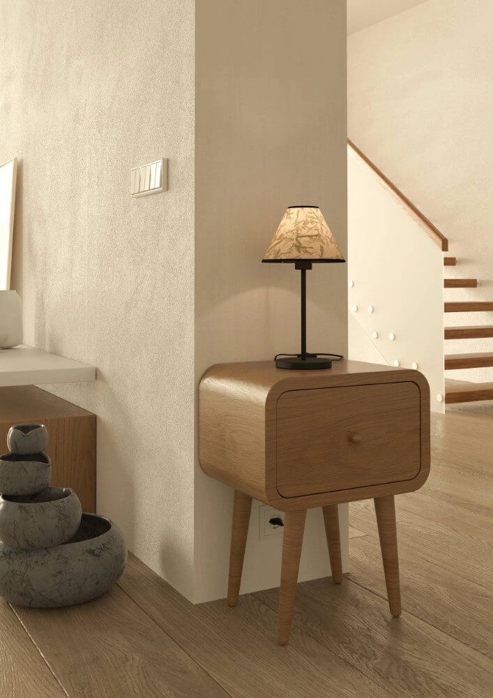 Lampe de table naturelle Oxpark Ø 22 cm Eglo 9002759439446