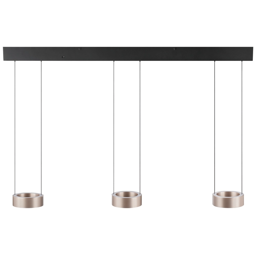 Lampe pendante de conception Axion 3-noir clair avec brun Brilliant 4004353477195