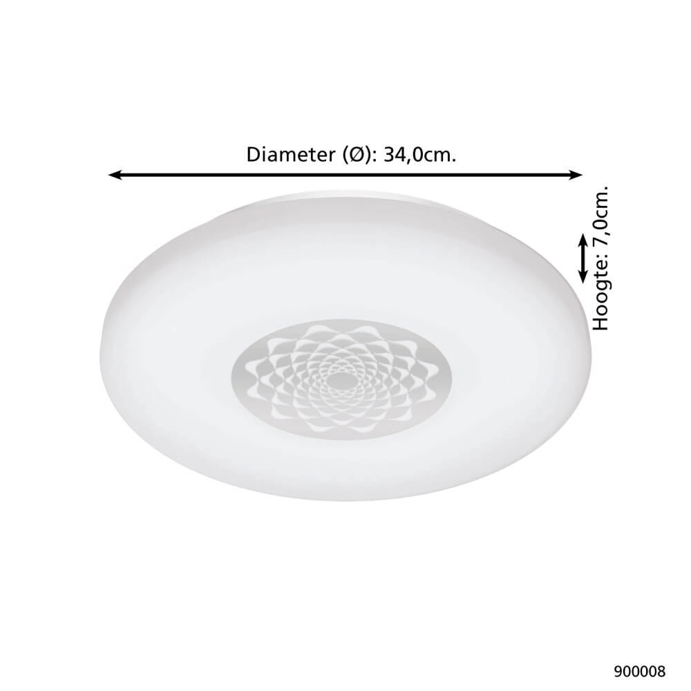 Plafonnier Zigbee Capasso-Z blanc - Ø 34cm Eglo 9008606221547