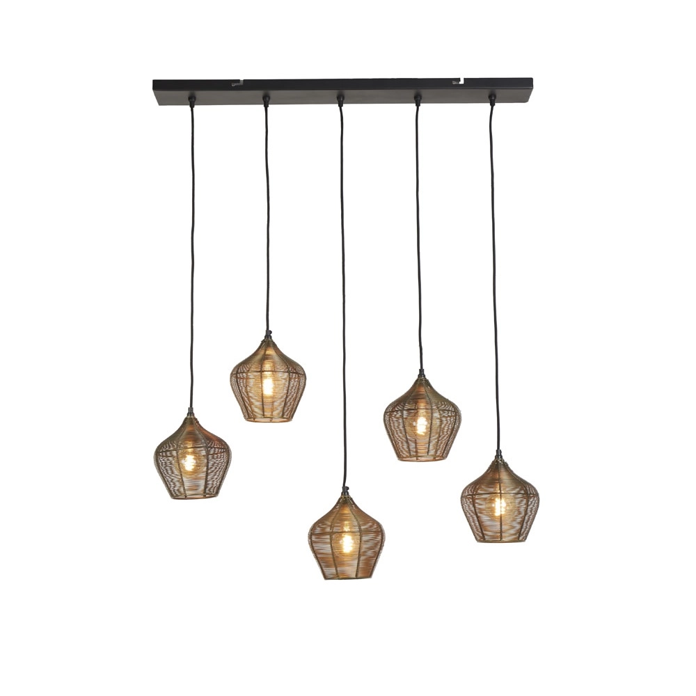 Lampe suspendue Alvaro Bronze 5 légers Light & Living 8717807635626