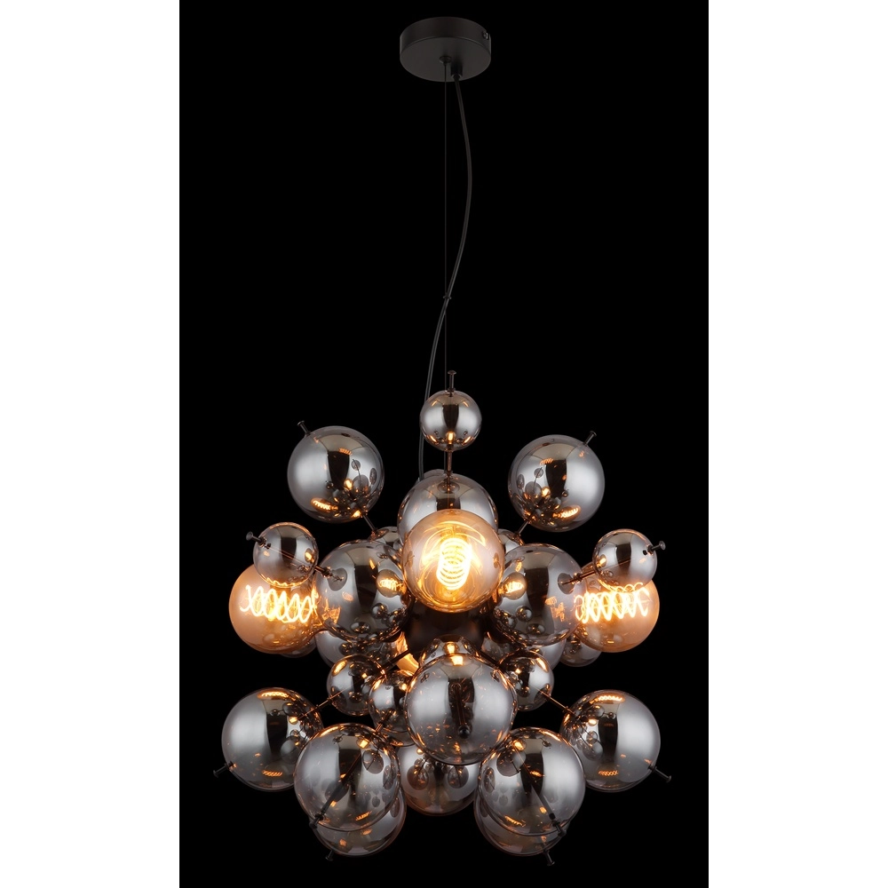 Lampe pendante unique Udo verre fumé Ø 51cm Globo 9007371506170