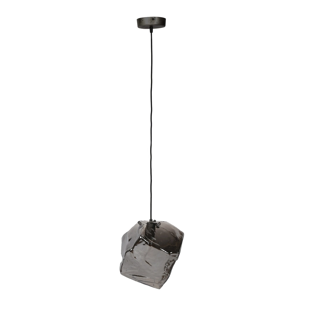 Lampe pendante moderne Rock Verre chromé Lyora 8716803511392