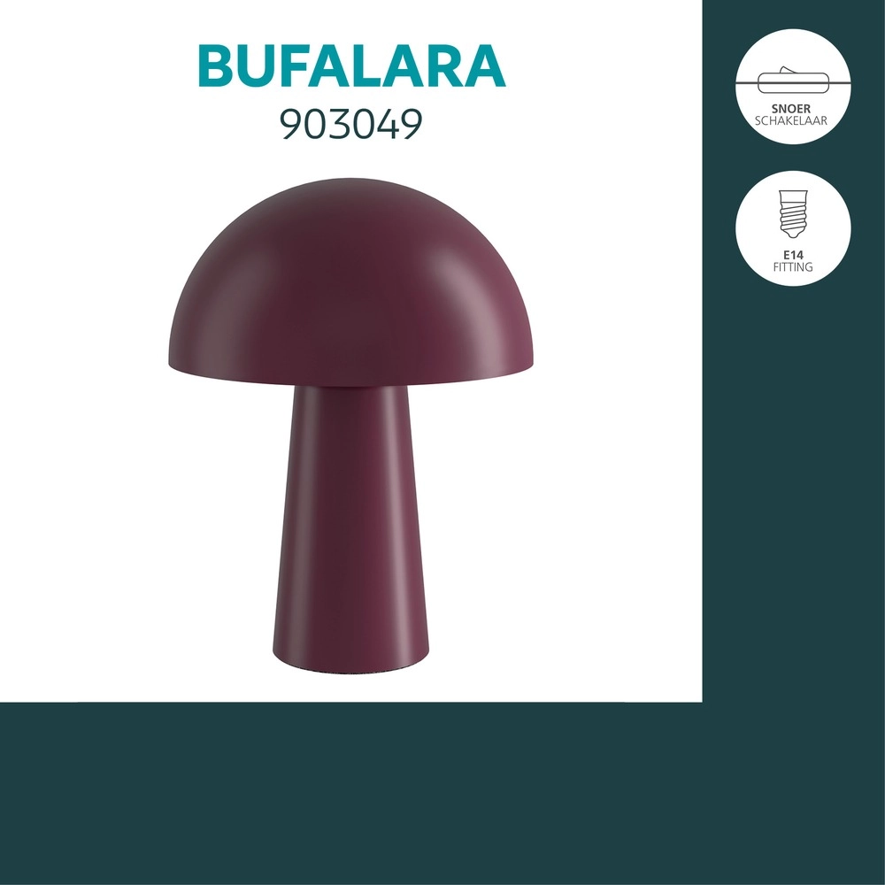 Lampe de table Bufalara Rouge bordeaux Eglo 9008606405350