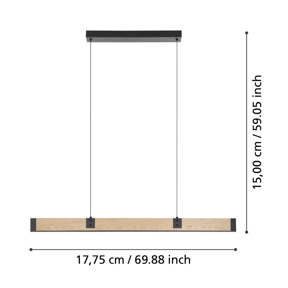 Lampe suspendue en bois Caminarro 178 cm Stars of Light 9008606243310