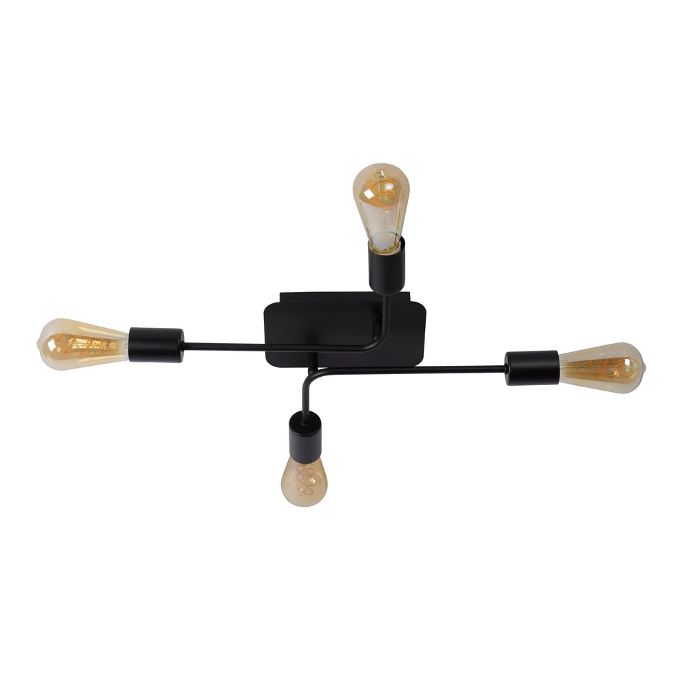 Lampe de plafond Lester Noir à 4 lumières