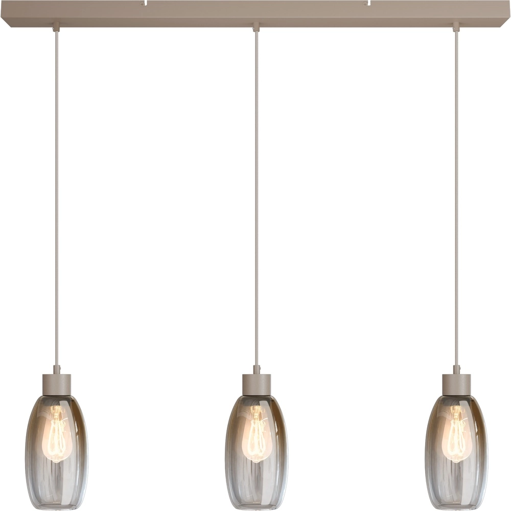 Lampe suspendue en verre Olive 3x Ø 12,5cm - sable