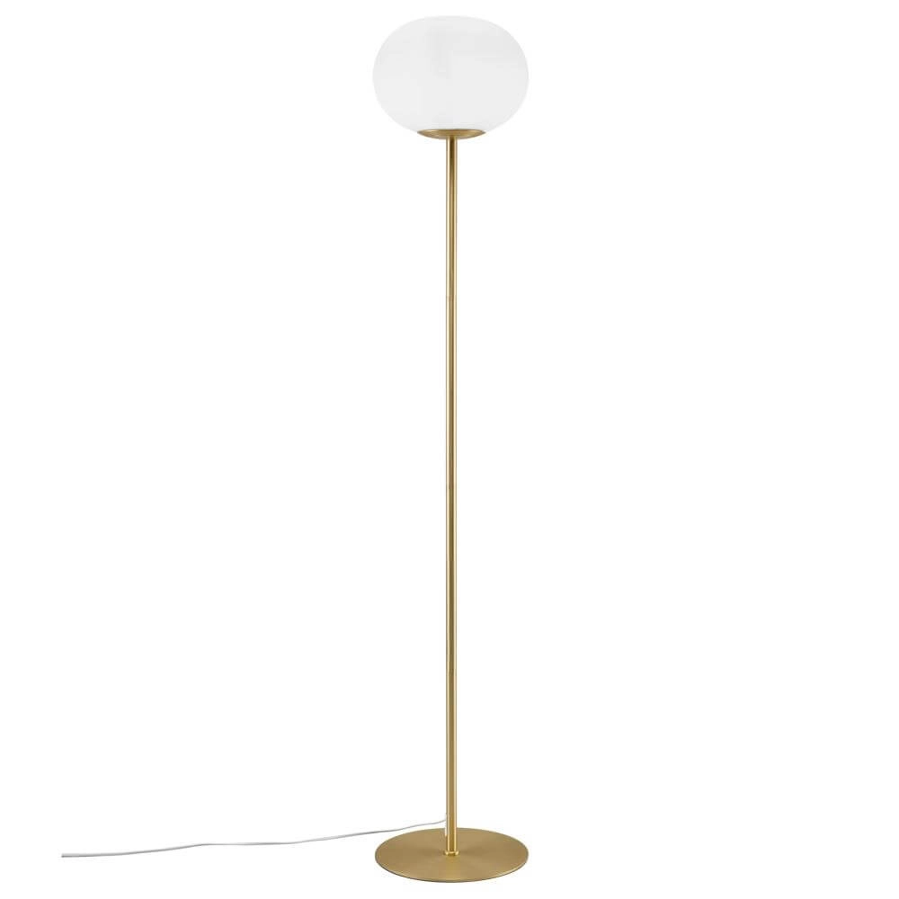 Lampadaire en verre Alton laiton avec verre blanc Nordlux 5704924001086