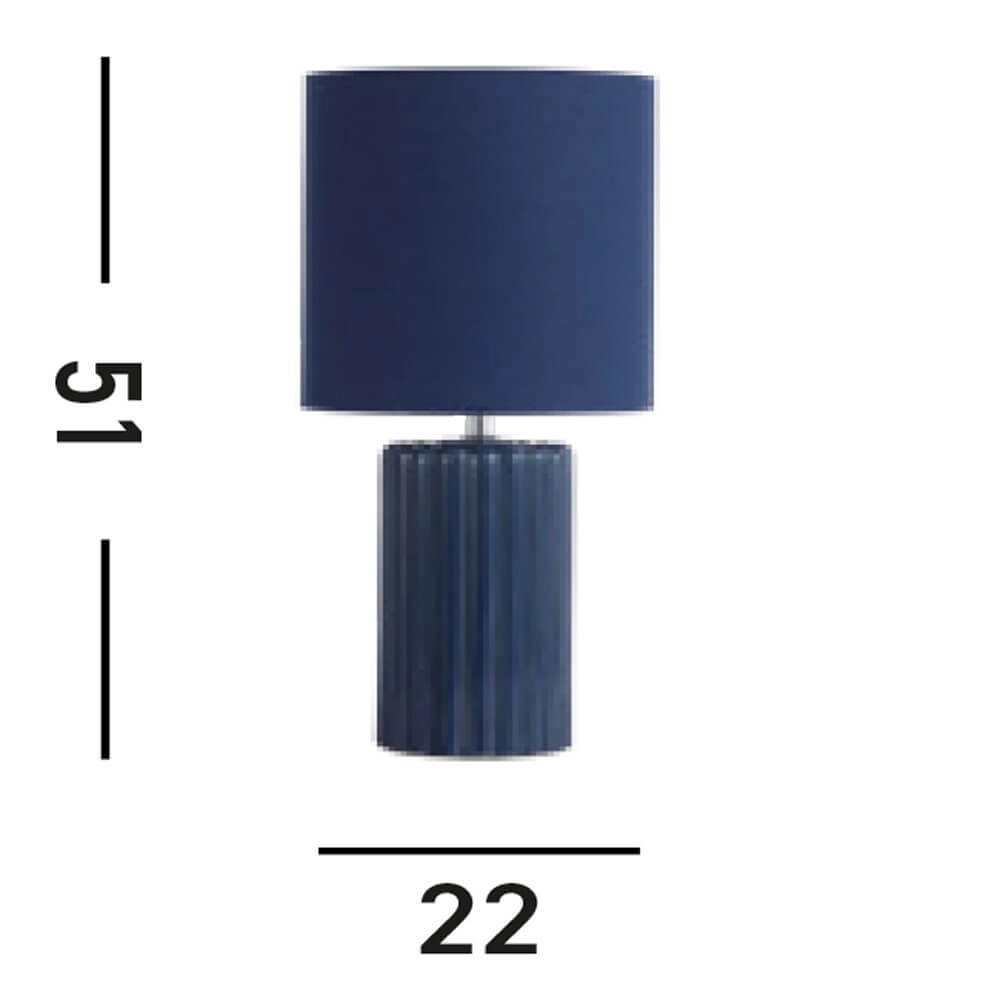 Lampe de table bleue Groove céramique Searchlight 5053423274072