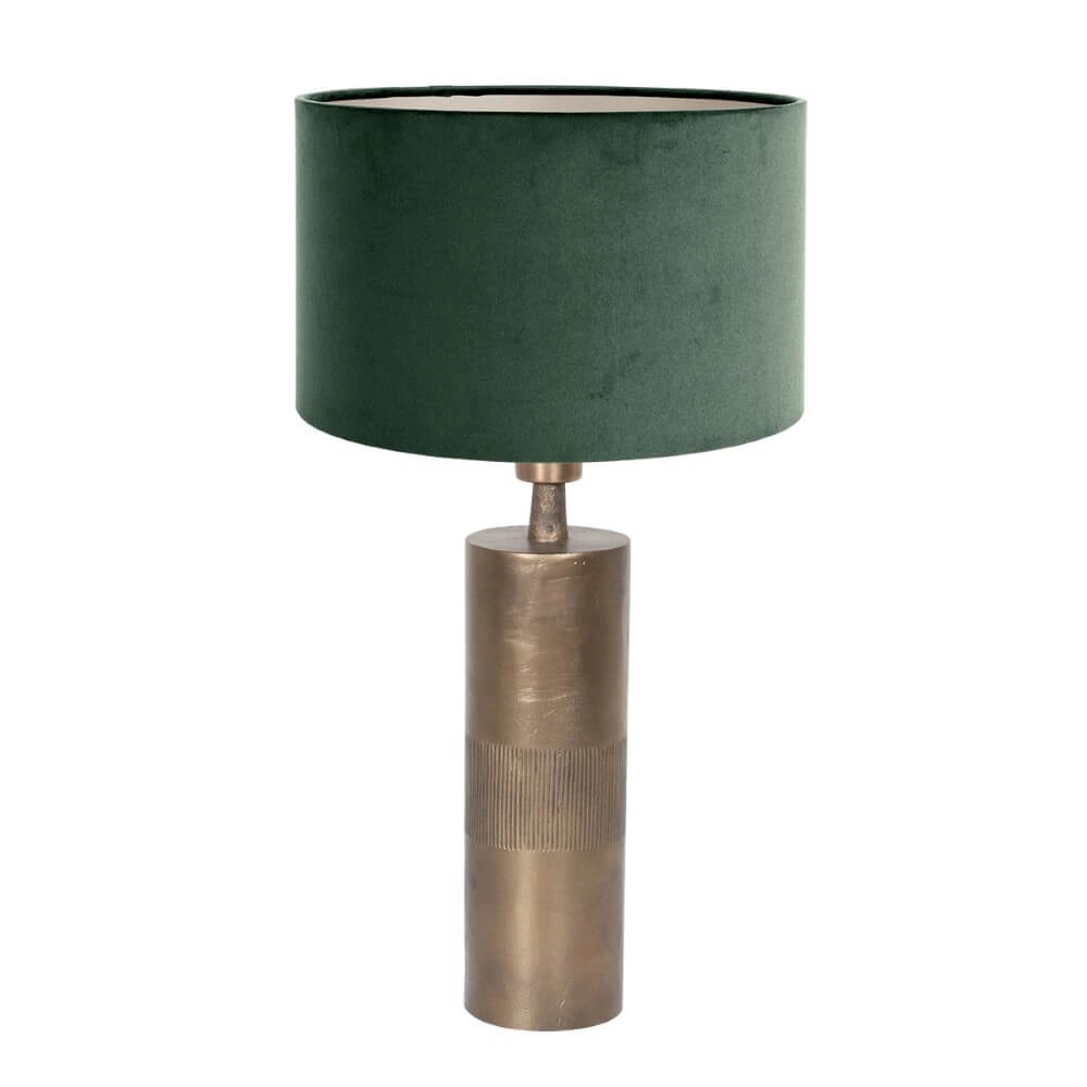 Lampe de table chic Bassiste R avec capuche en velours vert