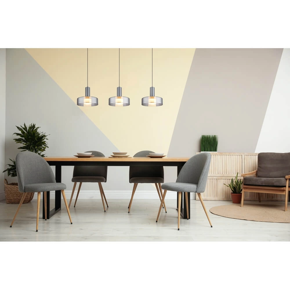 Suspension élégante Grant Gris 3 lumières Globo 9007371474875