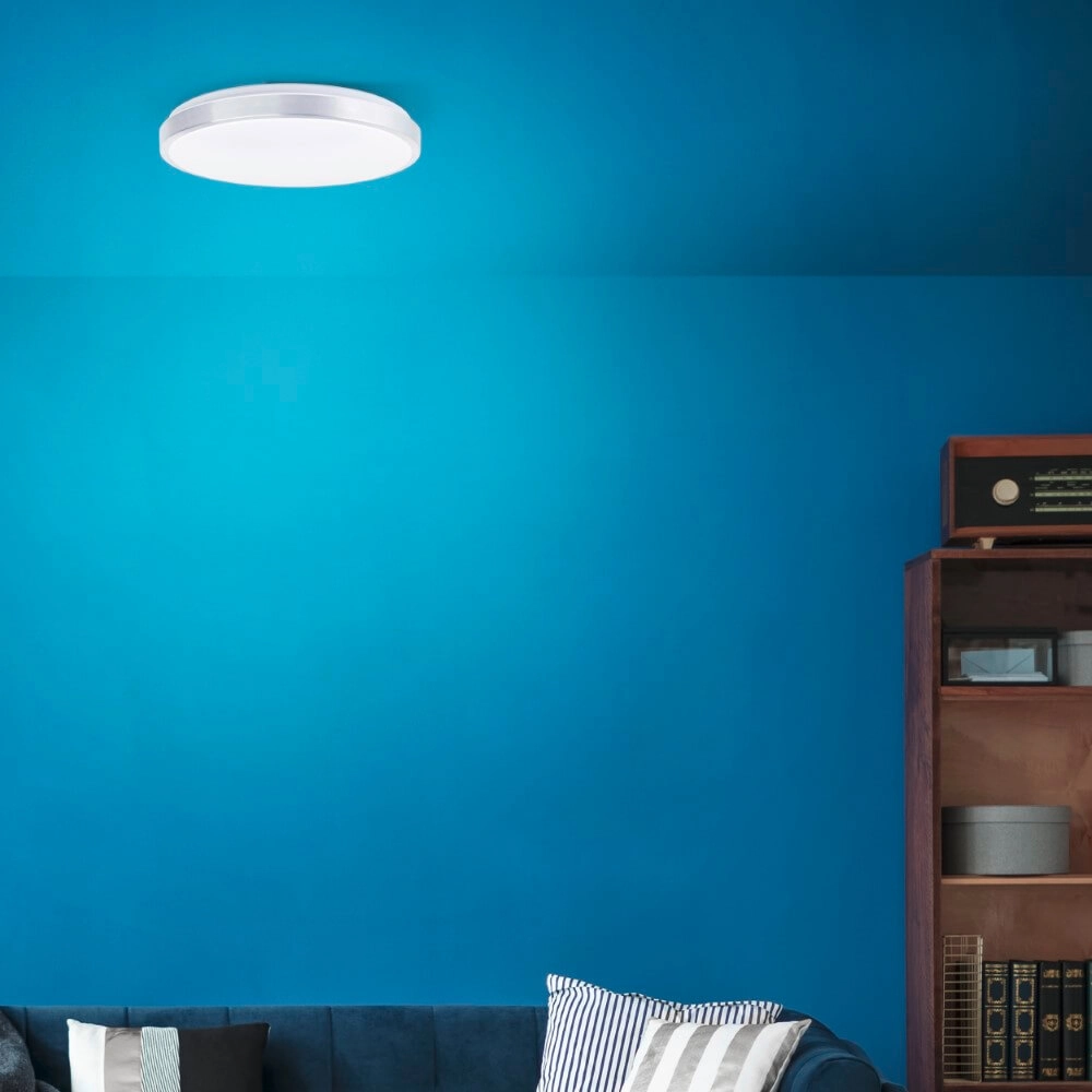 Plafonnier en nickel Livius avec blanc Ø 48,5cm Brilliant 4004353426483