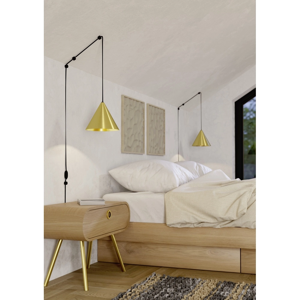 Lampe suspendue flexible Narices Ø 18cm - or - interrupteur Eglo 9008606281824