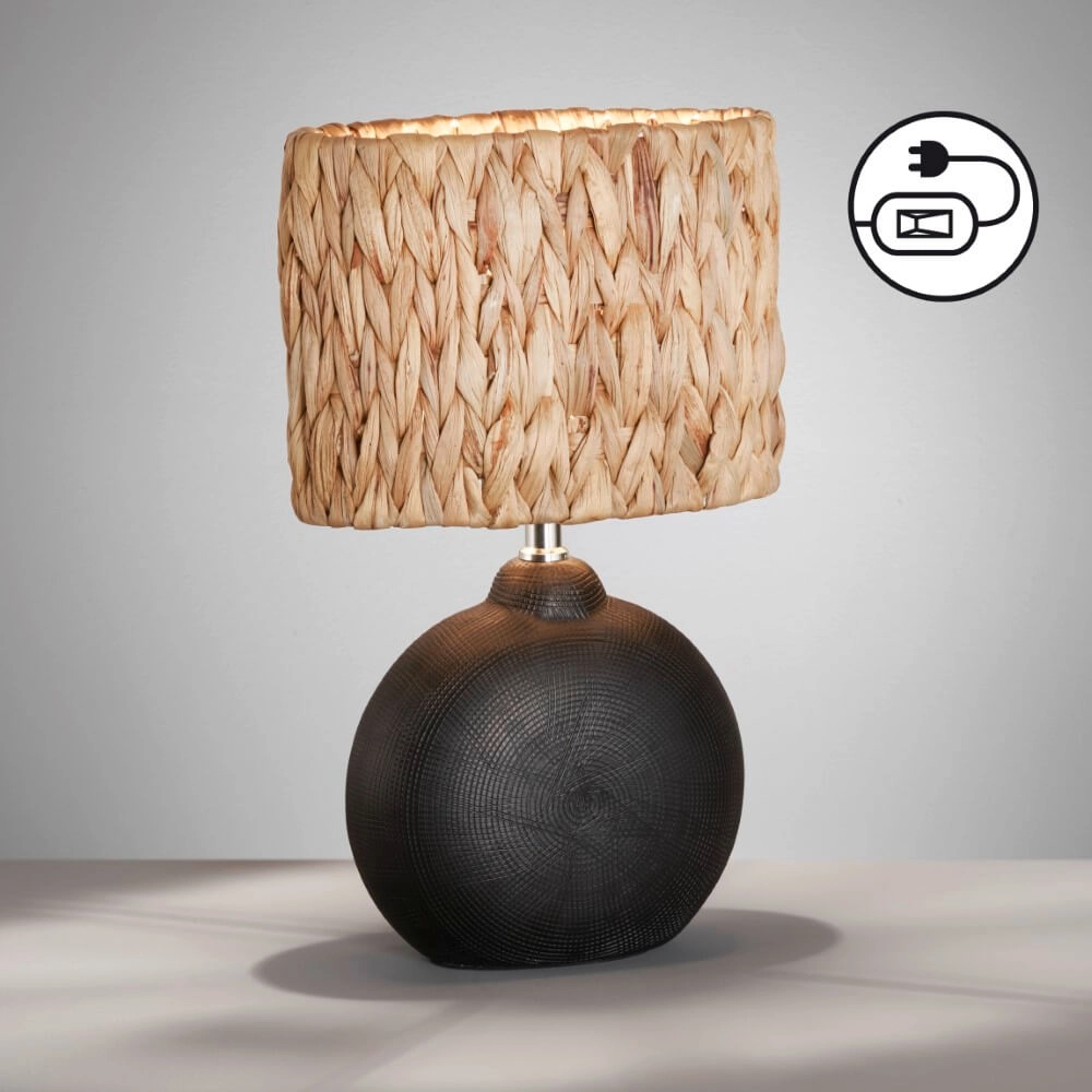 Lampe de table Hyazinthe rotin 23cm Fischer & Honsel 4003694506823