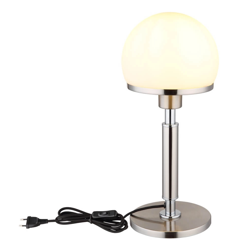 Lampe de table Haku chrome avec verre blanc Globo 9007371447312