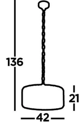 Lampe suspendue Chapeau 42cm chromé avec verre cristal Searchlight 5053423187822