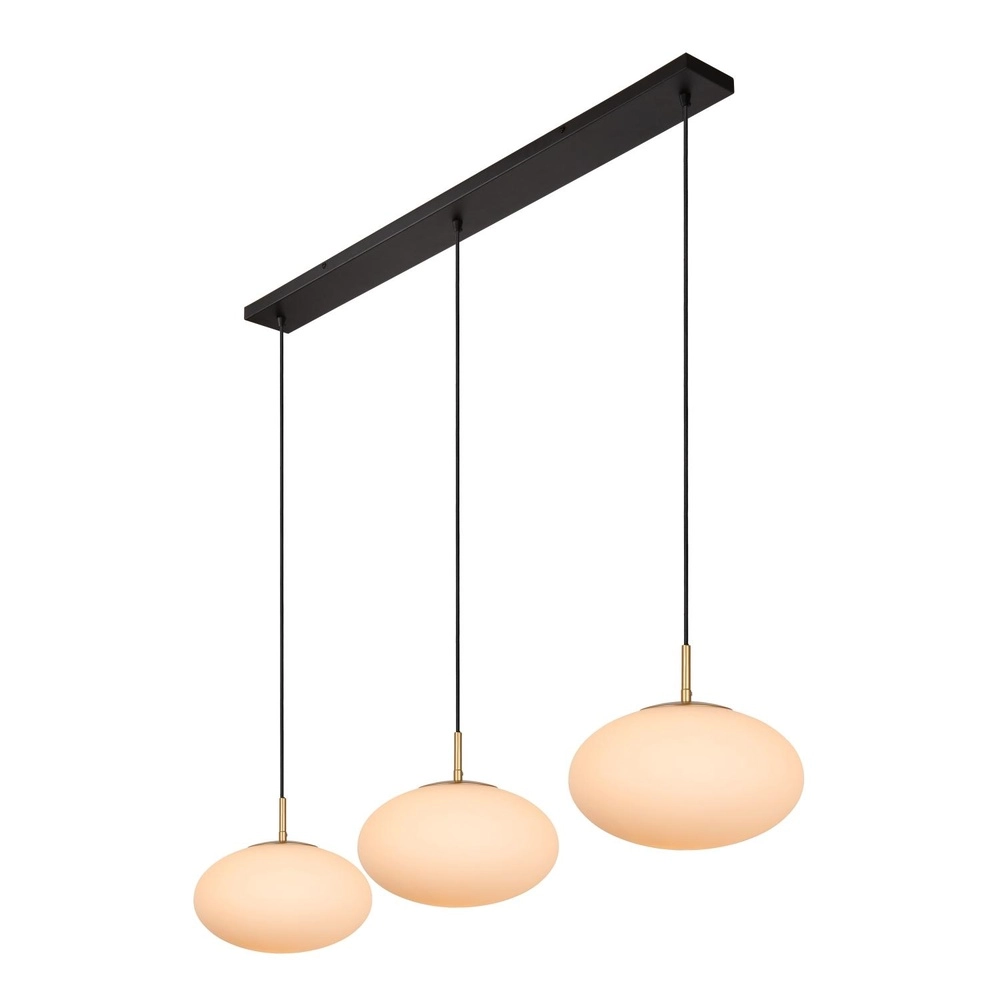 Lampe pendante à 3 lampes Elysee Design noir avec opale Lucide 5411212211774