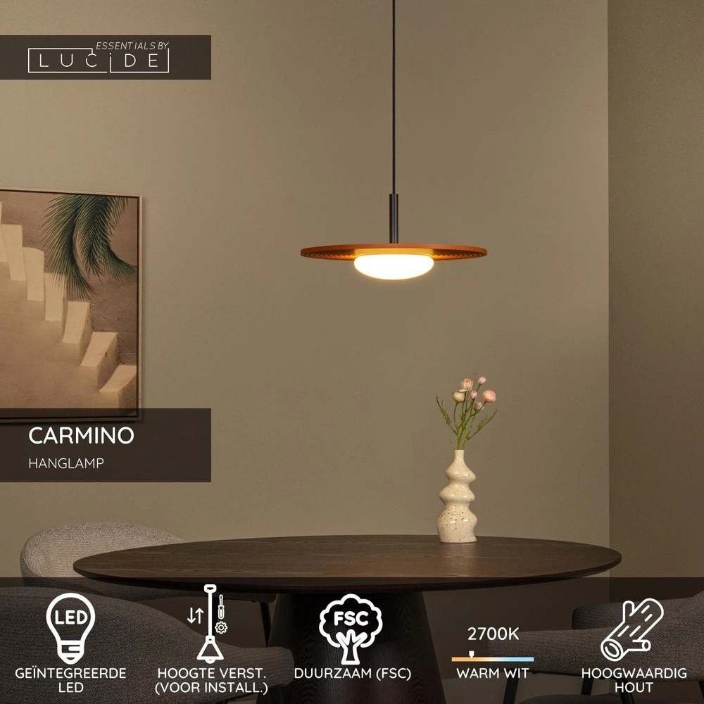 Lampe pendante de conception Carmino Terre cuite Lucide 5411212771568