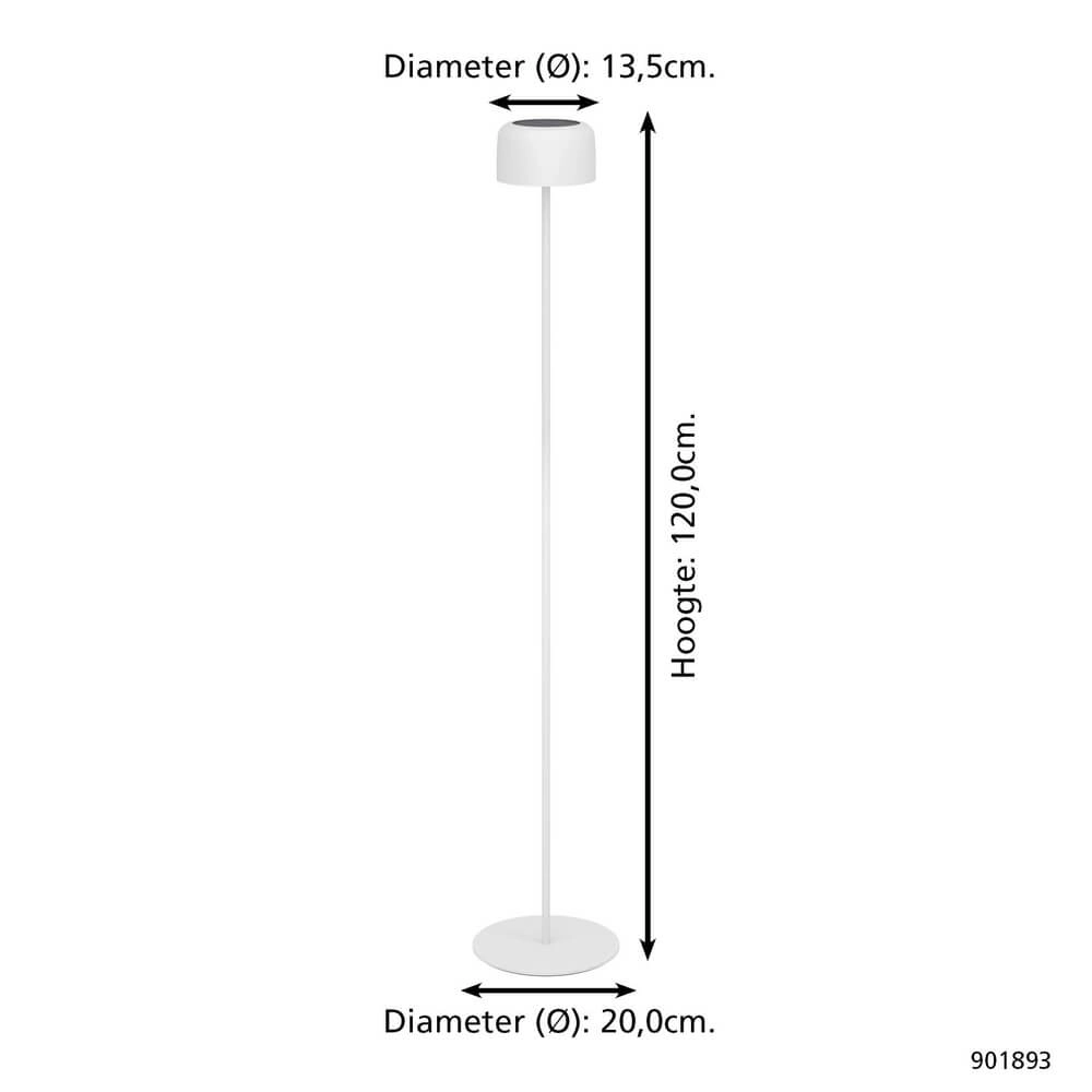 Lampe de patio élégante Roccanova Solaire Blanc avec USB Eglo 9008606355082