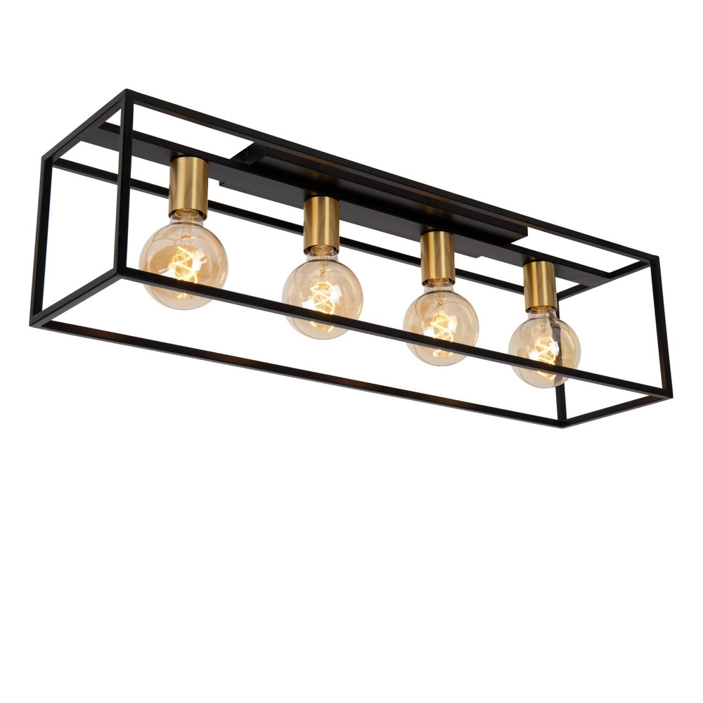 Lampe de plafond Ruben Rectangle noir de 80 cm Lucide 5411212010902