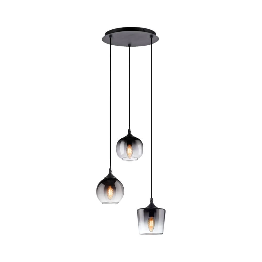 Lampe suspendue noire Zea 3 lumières Lampe suspendue noire Zea 3 lumières