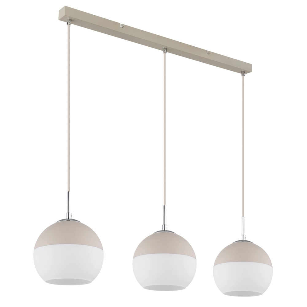 Suspension 3 lumières Ragusa brun sable droit Globo 9007371578788