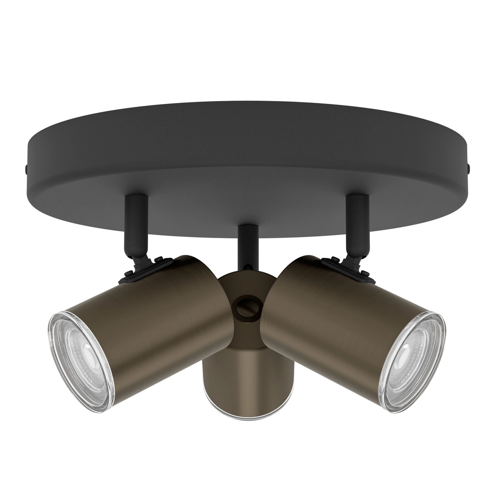 Salle de bain à projecteur en surface Consuma 1 3x GU10 - noir avec bronze