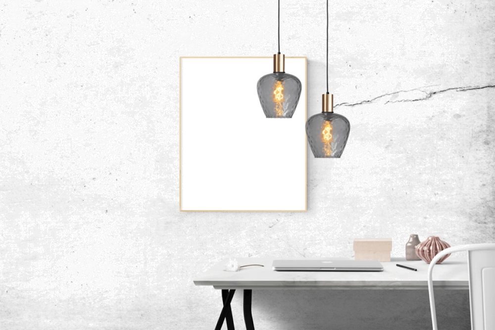 Lampe suspendue dorée Porto avec verre fumé Diamond - Ø 21cm Masterlight 8718121269184