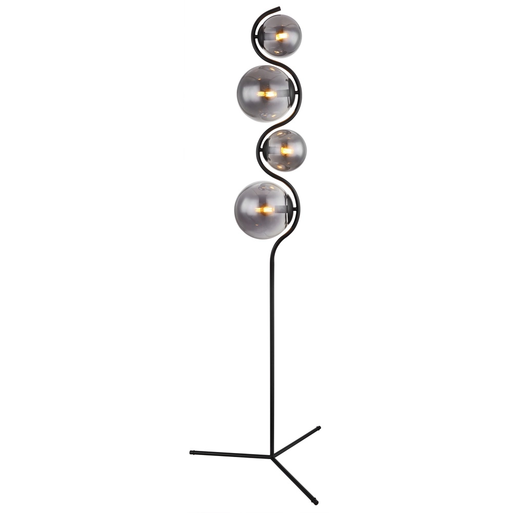 Lampadaire moderne Porry Noir à 4 lumières