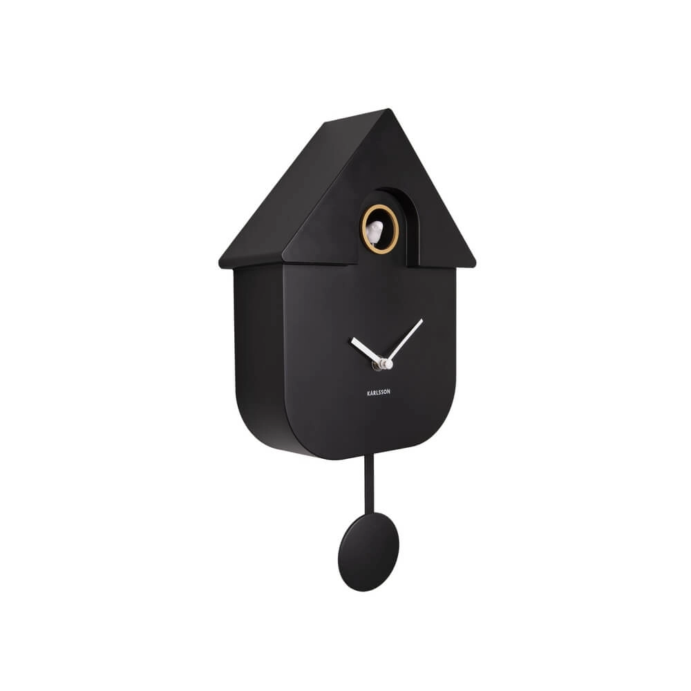 Horloge murale moderne Cuckoo noir