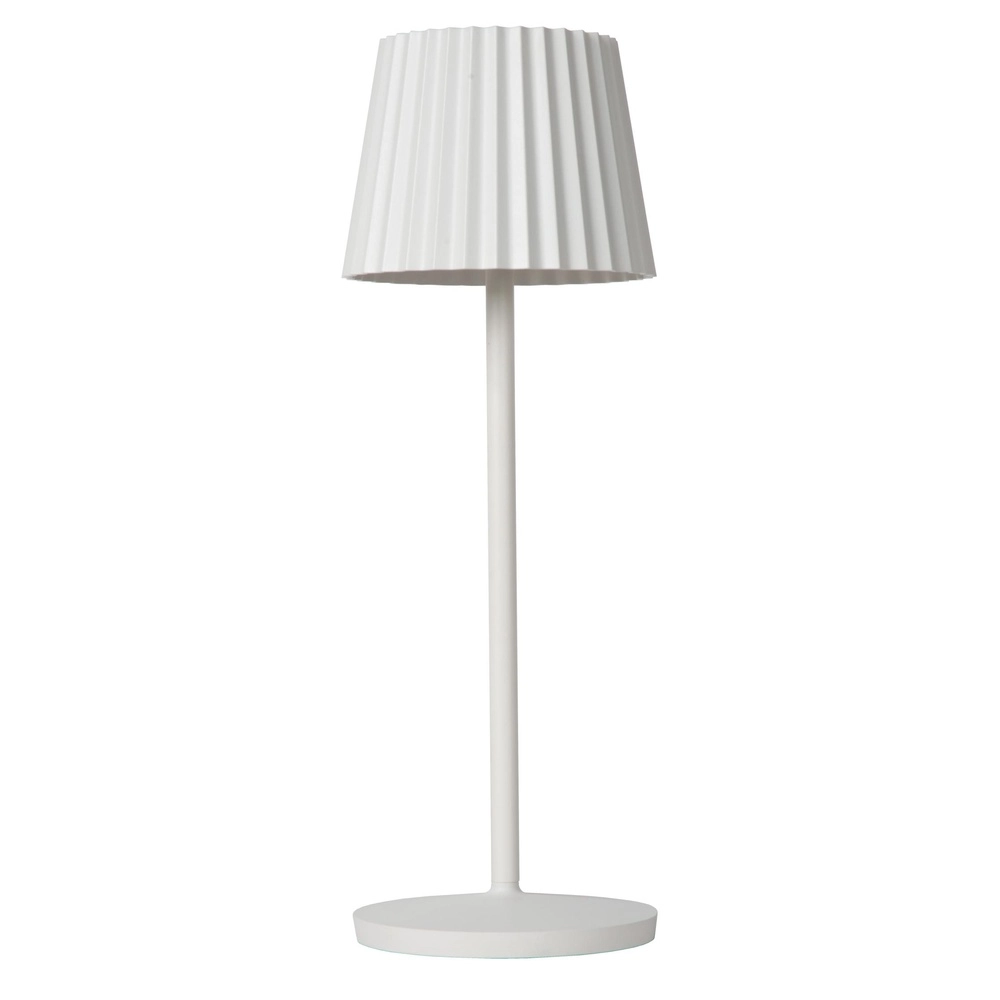Lampe de table rechargeable Justine Blanc avec station de recharge