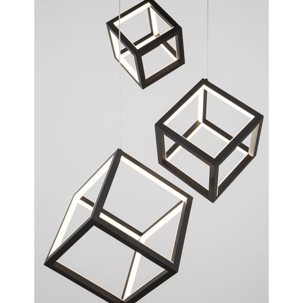 Suspension carrée Gabbia Noir Triple Lyora 5212017423412