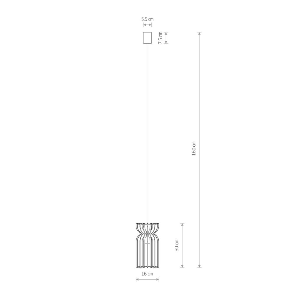 Lampe suspendue en bois Kymi Ø 16 cm - noir Lyora 5903139105743