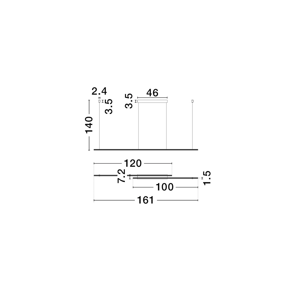 Suspension élégante Brillia Or 161cm Lyora 5212017473806