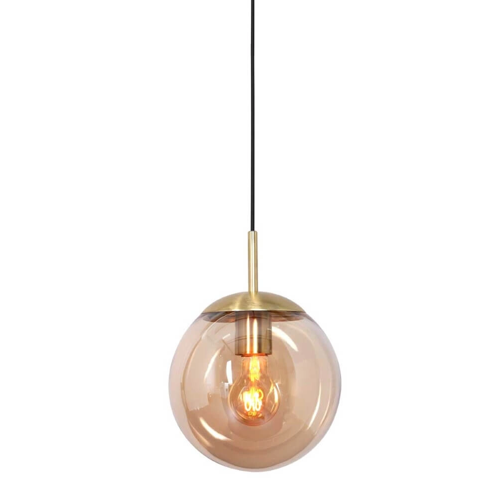 Lampe à suspension en verre doré Bolique Ø 25 cm Steinhauer 8712746166378