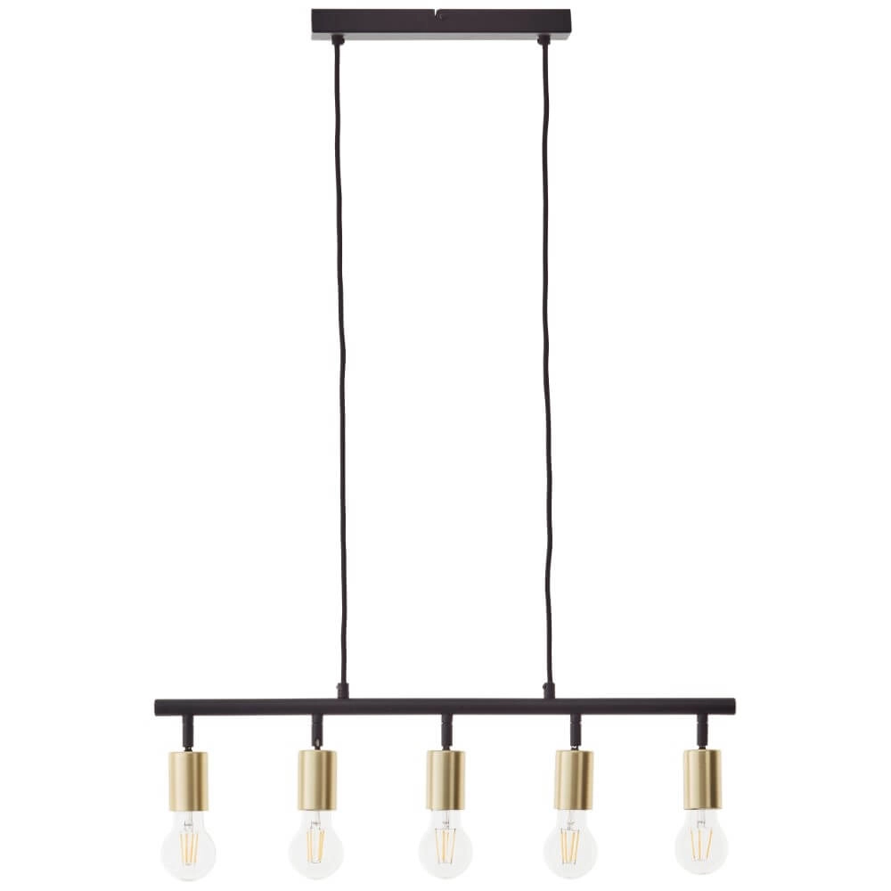 Lampe suspendue 5 lumières Tiffany noir avec de l'or Brilliant 4004353406416