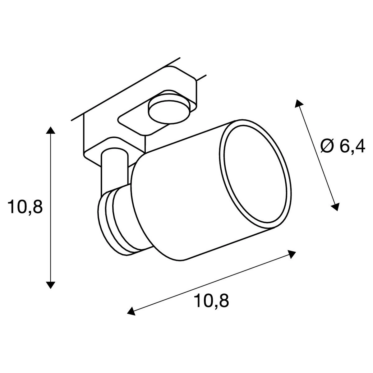 Place ferroviaire Puri GU10 Triphasé 6,4 cm noir SLV 4024163221207